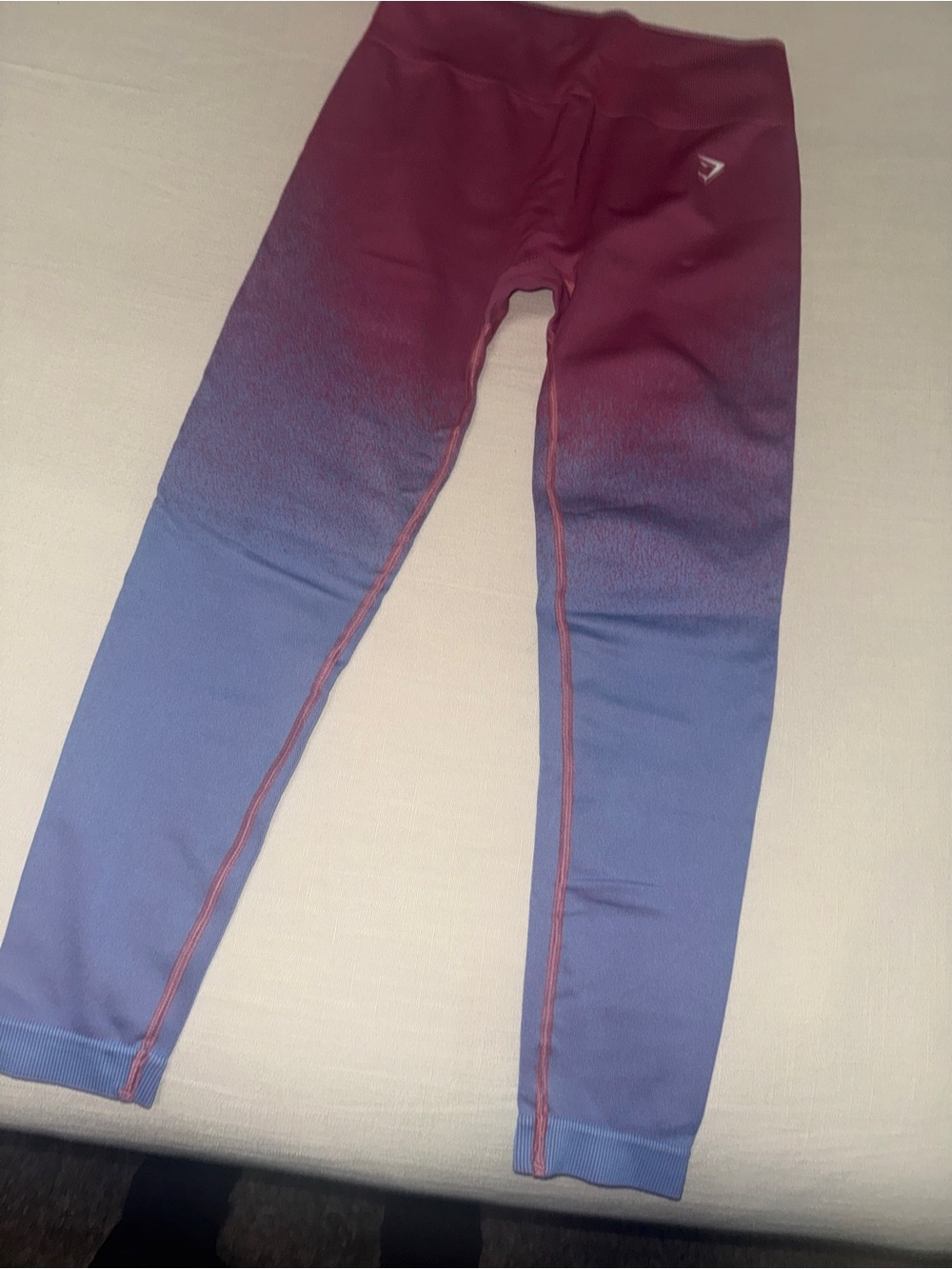 Gymshark Ombre Pink to Blue Seam Detail Leggings